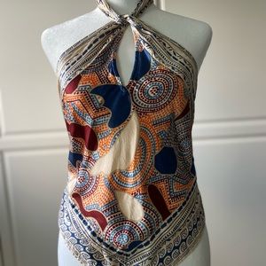 Anthropologie high neck backless halter top